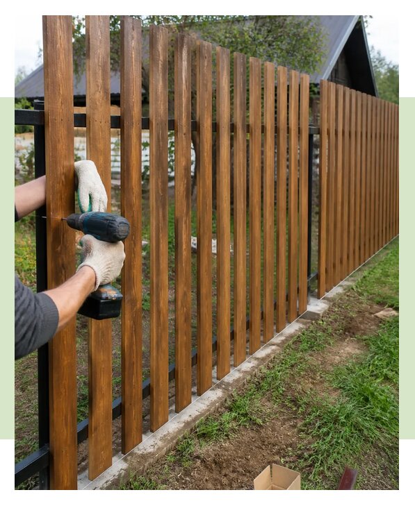 Установка забора из деревянного штакетника под ключ в Нефтеюганске